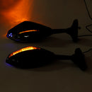 Motorcycle Blue LED Turn Signal Rear View Mirrors For Suzuki GSXR 600 750 1000 Hayabusa GSF Katana TL1000R Motorcycle