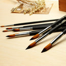 BGLN 804 9 Pcs/set Long Handle Nylon Hair Watercolor Paint Brushes Gouache Acrylic Painting Brush Pens School Students Art Supplies