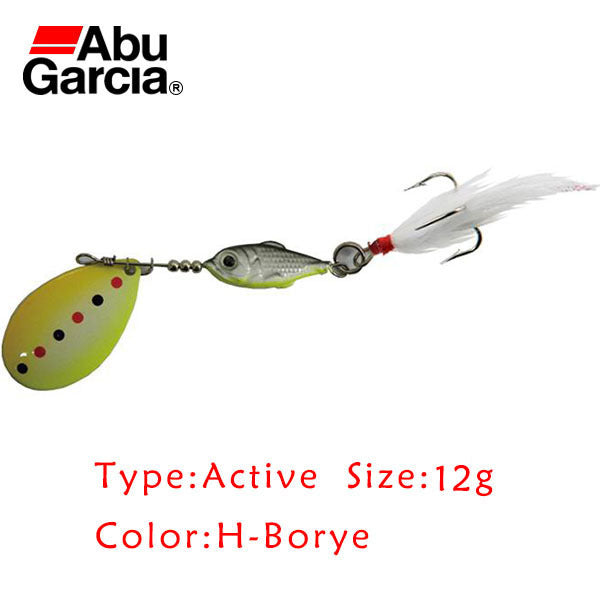 Original Abu Garcia H-borye 7g 12g Spoon Fishing Lure Spinner Bait with Treble Hook and Feather