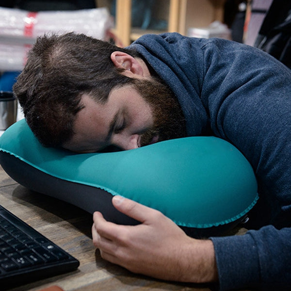 KCASA KC-XZ01 Portable Air Inflatable Travel Pillow Camping Office Rest Head Neck Massage Cushion