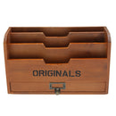 3 Tier Wood Letter Pen Rack Stationery Drawer Holder Desktop Organizer Storage Mail Sorter