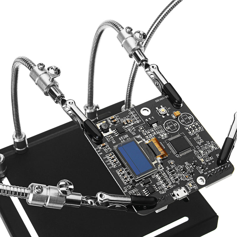YP-001 Metal Base Universal 4 Flexible Arms Soldering Station PCB Fixture Helping Hands Four Hand