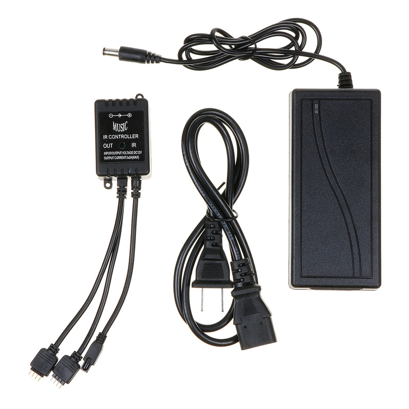 10M SMD5050 Music Control Waterproof RGB 300LED Strip Light Bar Lamp+20Keys Remote Control+Power Adapter DC12V