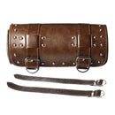 Motorcycle Fork Tool Bag Pouch Saddlebags PU Leather Luggage Roll Brown