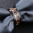 Trendy Stainless Steel Finger Ring Twelve Rome Digital Rotatable Ring for Men