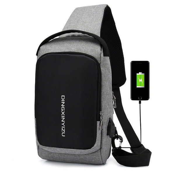 5L USB Anti Theft Crossbody Bag Outdoor Men Shoulder Bag Camping Travel Chest Waist Pack