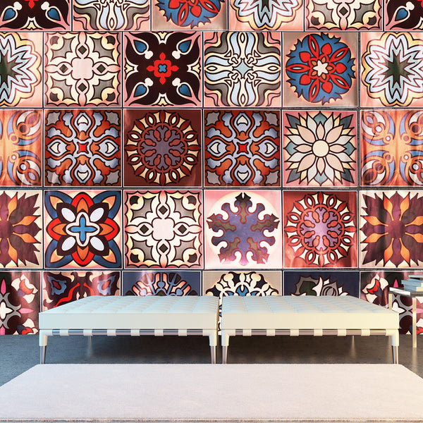 Moroccan Style Geometric Symmetry Self Adhesive Wall Sticker Kitchen Home Walls Decor