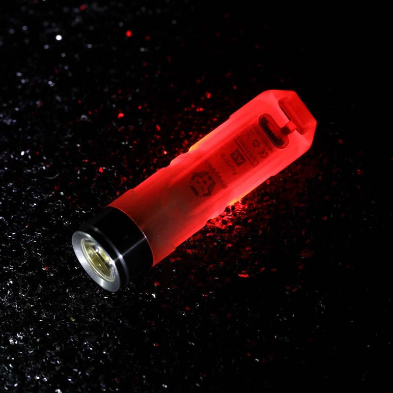 RovyVon Aurora A5 Glowing Signal USB Rechargeable EDC Flashlight Mini Keychain Light Powerful LED Torch High Lumen UV Light Red Lamp