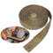 7.5mX2.5cmX1.6mm Titanium Motor Car Insulation Exhaust Header Heat Wrap With Stainless Ties Kit