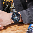SKMEI 1498 Luminous 5ATM 3Time Multi-Function Outdoor Men Watch Dual Display Digital Watch