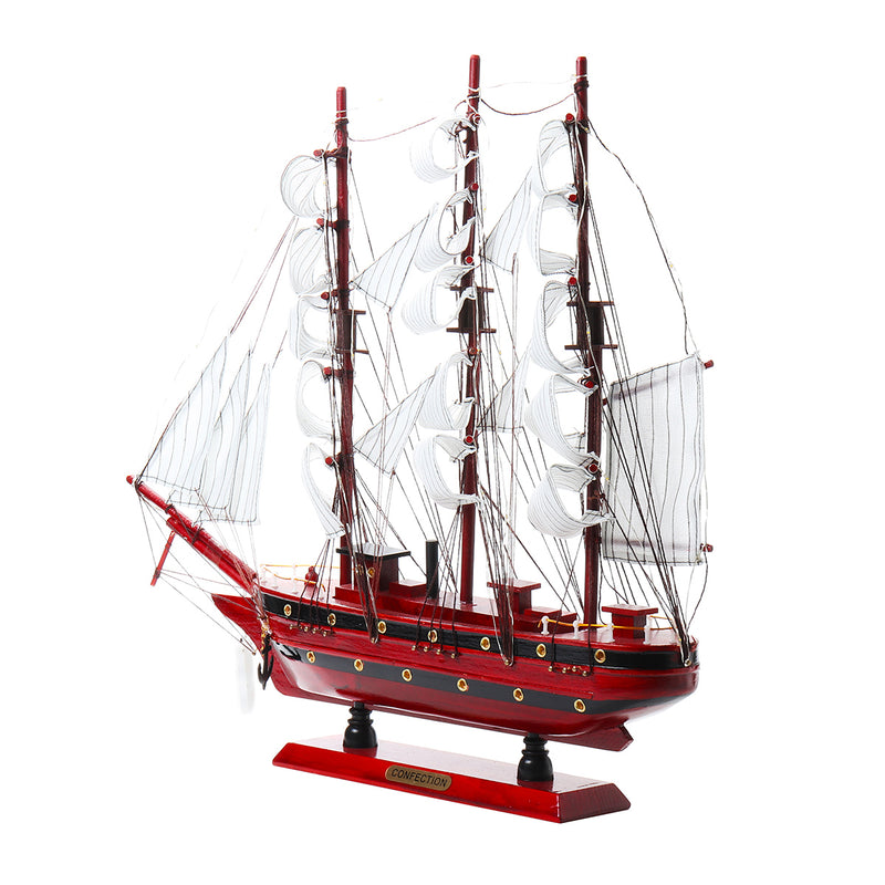 20" LED Light Wooden Craft Nautical Sailor Ship Sailing Boat Wood Sailboat Decorations