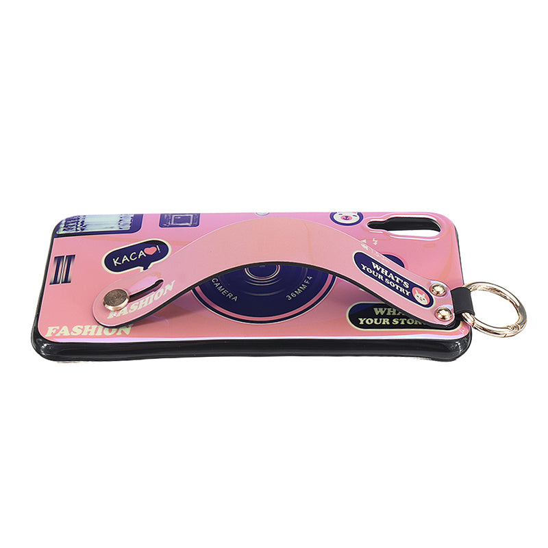 Bakeey Blue Ray Wrist Strap Shockproof Soft Silicone Protective Case for Xiaomi Redmi Note 7 / Note 7 Pro