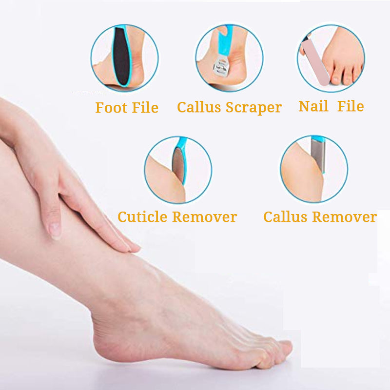 8-in-1 Foot Plate Honing Foot Stone Grinding Foot Skin Squeegee to Dead Skin non-Electric Pedicure Tool Repair Planing Knife Set