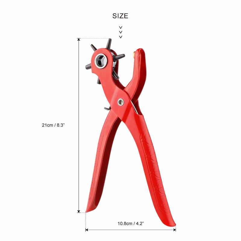 9'' Sewing Leather Belt Hole Puncher Pliers Hook Clamp 2/2.5/3/3.5/4/4.5MM Punch Size For Punching