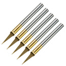 5pcs 0.1mm 15 Degree Titanium Coated Carbide Flat Bottom PCB Engraving Bit CNC Router Tool