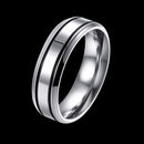 Silver Stainless Steel Women Men Couple Lover Ring Jewelry Gift For Wedding