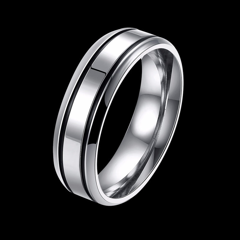 Silver Stainless Steel Women Men Couple Lover Ring Jewelry Gift For Wedding