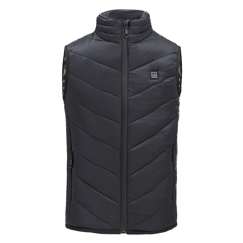 Children USB Heated Warm Back Cervical Spine Hooded Winter Jacket Motorcycle Skiing Riding Coat