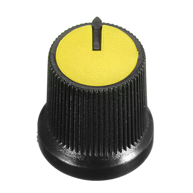 50Pcs Yellow Plastic For Rotary Taper Potentiometer Hole 6mm Knob
