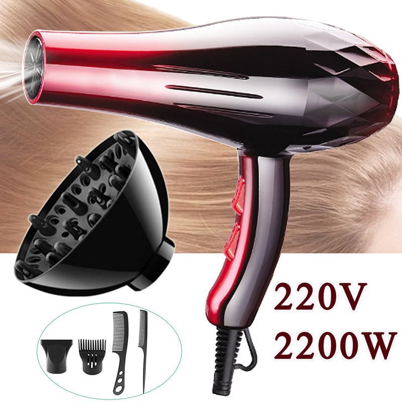 220V 2200W Electric Hair Dryer Heat Blower Beauty Constant-Temp Hair Protection
