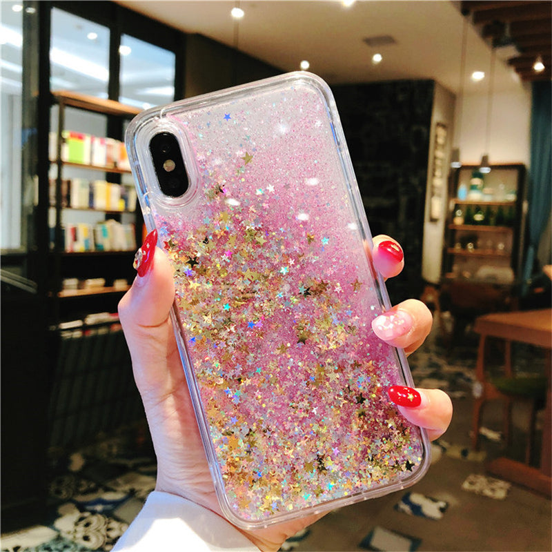 Bakeey Glitter Bling Liquid Flowing Silicone Protective Case For iPhone X/XS/XR/XS Max