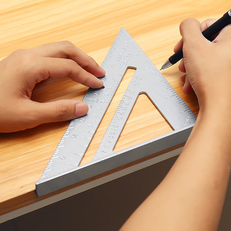 7 Inch Aluminum Alloy Metric Triangle Angle Ruler Woodworking Square Layout Tool
