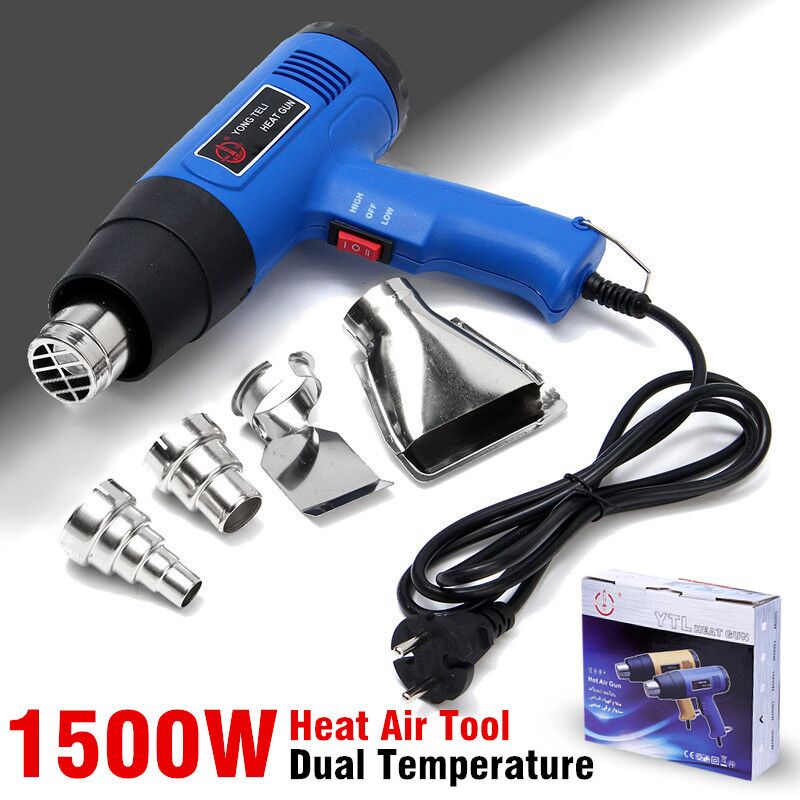 1500W 400-800 Dual Temperature Heat Air Gun Power Tool with 4 Nozzles