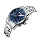 SKMEI 9121 Casual Men Quartz Watch Luxury Stainless Steel Strap Date Display Bussiness Watch