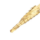 Drillpro HSS 4-12mm Spiral Grooved Step Drill Bit Titanium Coated Step Cone Drill Bit
