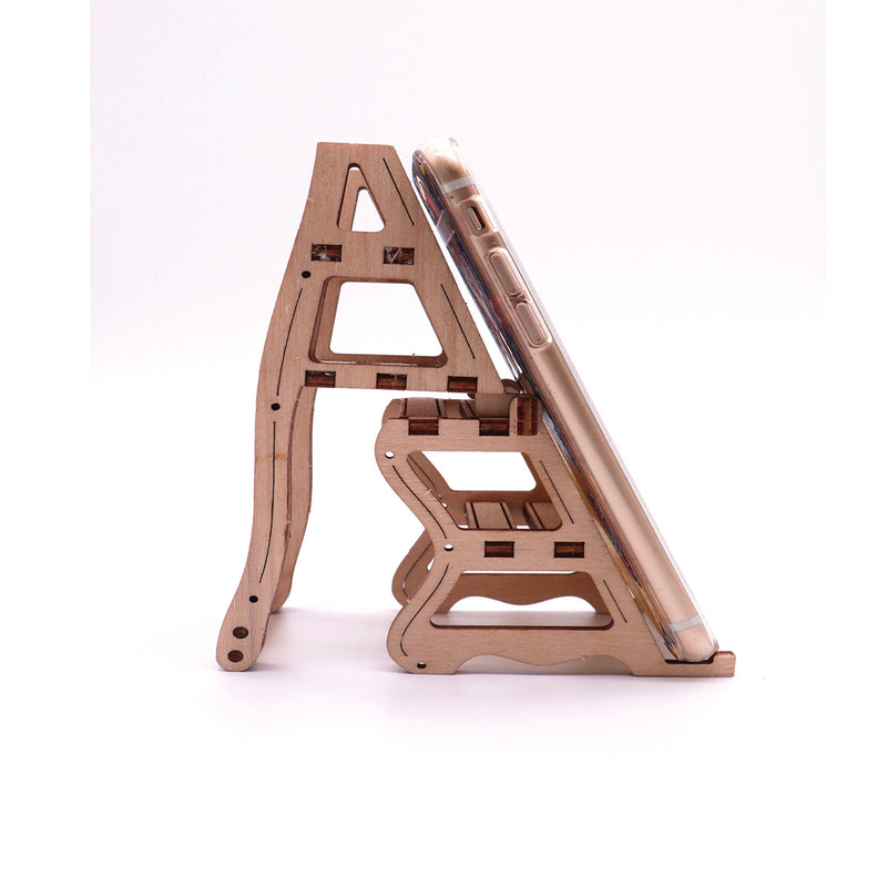 Self Assembly Wooden Chair Birch Phone Shelf Holder Model Gift Children Science Model Building Kits