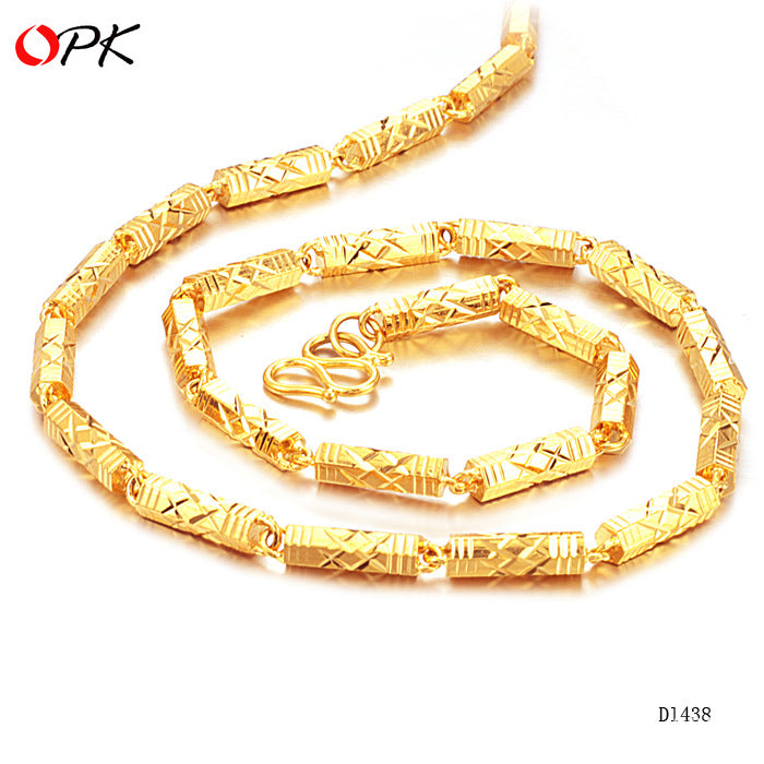 18K Duracell King Men's Electroplated Bamboo Necklace 51cm