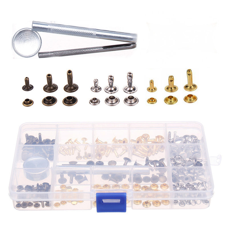 138pcs Single Cap Rivets Tubular Studs Fixing Tool For Leather Craft Tool