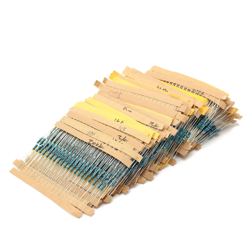 9360pcs 1% 1/4W Metal Film Resistor Kit 156 Value 1R-10M Ohm Component Pack