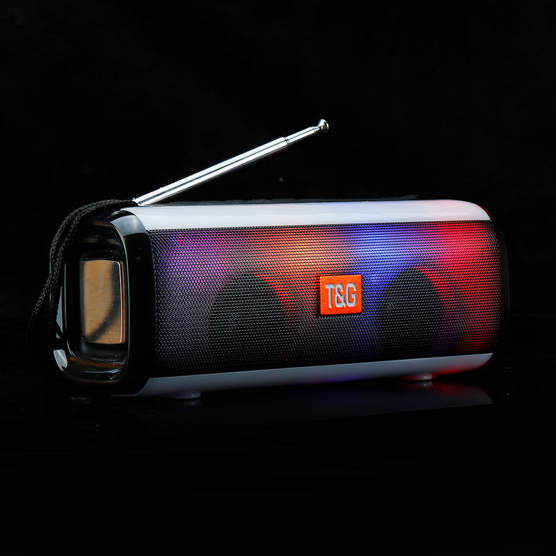 Portable bluetooth Wireless Speaker Dual Drivers FM Radio TF Card 3D Stereo LED Light Subwoofer with Mic