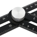 Drillpro Aluminum Multifunction Four Square Folding Ruler Woodworking Scriber Position Hole Opener