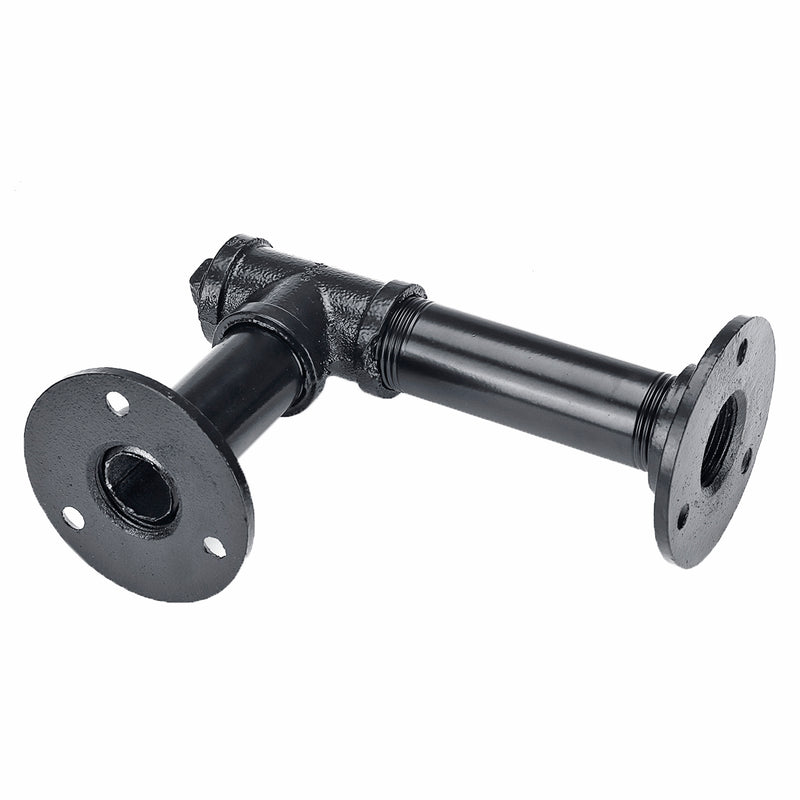 1 Pair of DN20 Steel Pipe Shelf Bracket Holder 100/150/200/240mm DIY Pipe Shelf Bracket