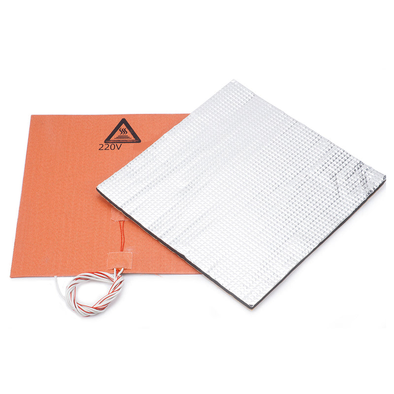 220V 750W 300*300mm Silicone Heated Bed Heating Pad + Heat Insulation Cotton Kit