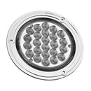 4Inch 24V Chrome 24LED Car Reverse Indicator Tail Light Lamp Round for Truck Trailer Boat