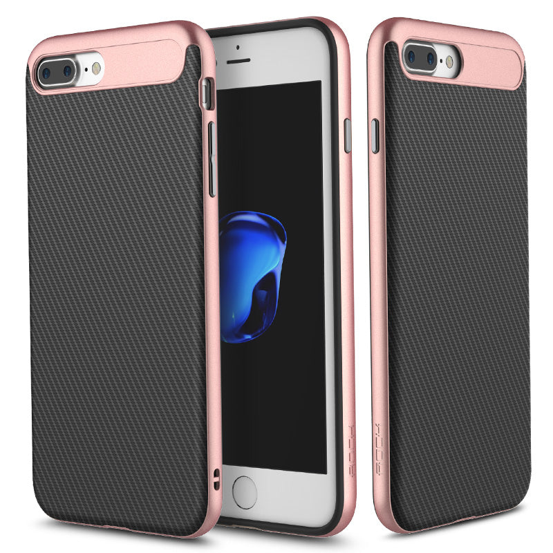 Rock Carbon Fiber Texture TPU PC Case For iPhone 7 Plus/8 Plus