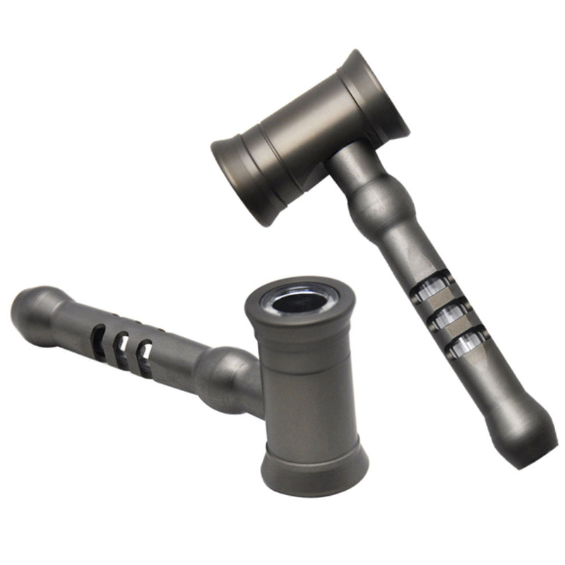 New Hammer Shape Metal Smoking Pipes with Cleaning Rod