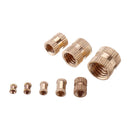 Suleve MXBN8 70Pcs M2/M2.5/M3/M4/M5/M6/M8/M10 Knurled Brass Round Female Thread Knurled Nuts Round Insert Embedment Nut Assortment Set