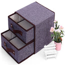 Cotton and hemp non-woven Desktop Organizer  two-layer two extraction storage box 2017 new storage box cosmetics storage box Any color delivery