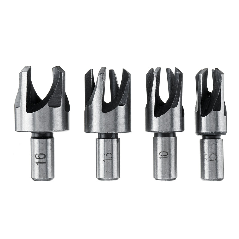 23 Pack Woodworking Chamfer Countersink Drill Bit 6pcs 1/4 Inch Hex 5 Flute 90 Degree Countersink Drill Bits 7pcs Three Pointed Countersink Drill Bit 8PCS Wood Plug Cutter Automatic Center Pin Punch