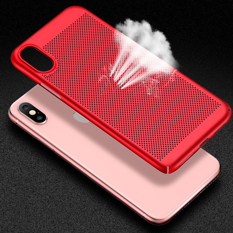 Mesh Heat Dissipation Anti Fingerprint Hard PC Protective Case For iPhone X