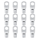 12 Pcs Copper Cable Lugs Wire Connector Terminal 2 AWG 35mm Hole 10mm Tinned Copper Terminals Conne