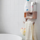 Plastic Toilet Paper Tissue Roll Holder Phone Cup Rack Shelf Wall Mount Storage