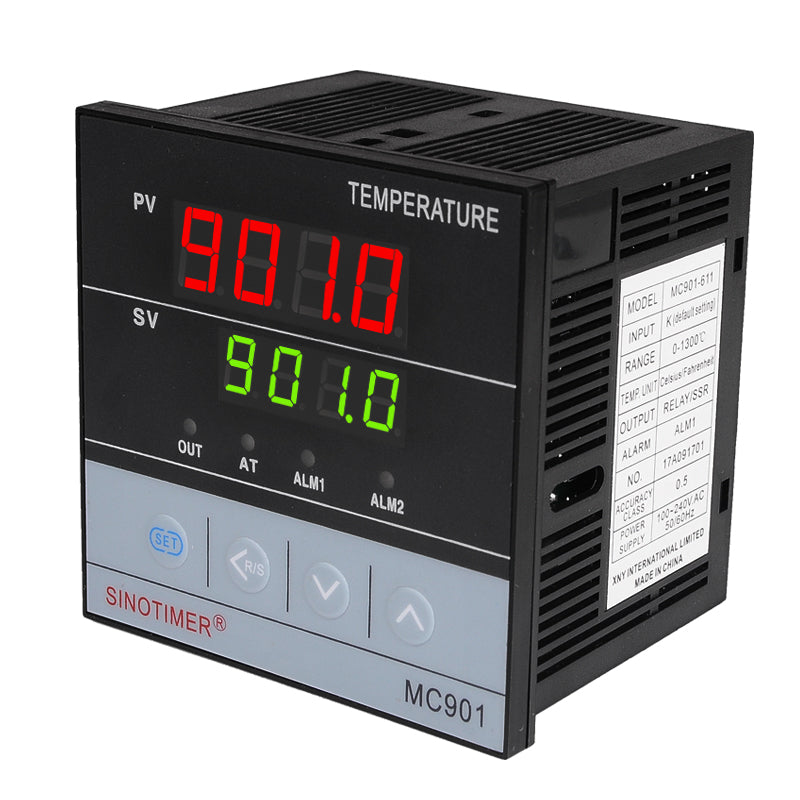 MC901 Universal Input Digital PID Thermostat Instrument SSR Relay Output for Heat Cool with  Alarm