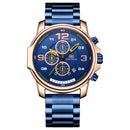 MINIFOCUS 0229G Full Steel Business Style Men Wristwatch Calendar Multifunction Quartz Watch