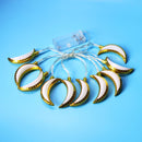 10PCS Golden Moon Shape Eid Ramadan LED String Light Lamp  Islamic Indoor Home Party Decor