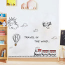 Miico FX82032 2PCS Cartoon Wall Stickers Small Train Painting Sticker Children's Room And Kindergarten Decoration Sticker